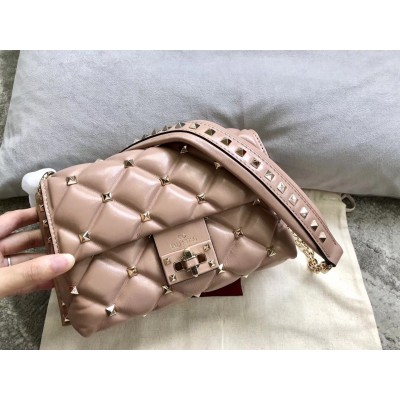 Valentino Small Candystud Crossbody Bag In Poudre Lambskin